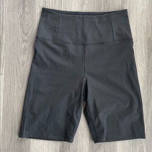 girlfriend collective black ribbed high rise bike shorts